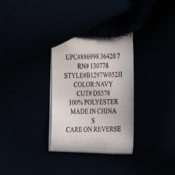 About A Girl Navy Blue Semi-Sheer Henley Blouse Women's Small Pre-Owned