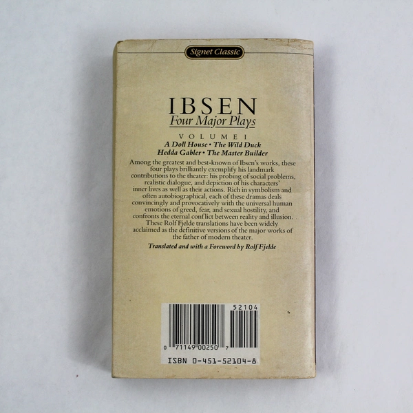 Ibsen Four Major Plays Vol I Signet Classic Paperback Rolf Fjelde 1965