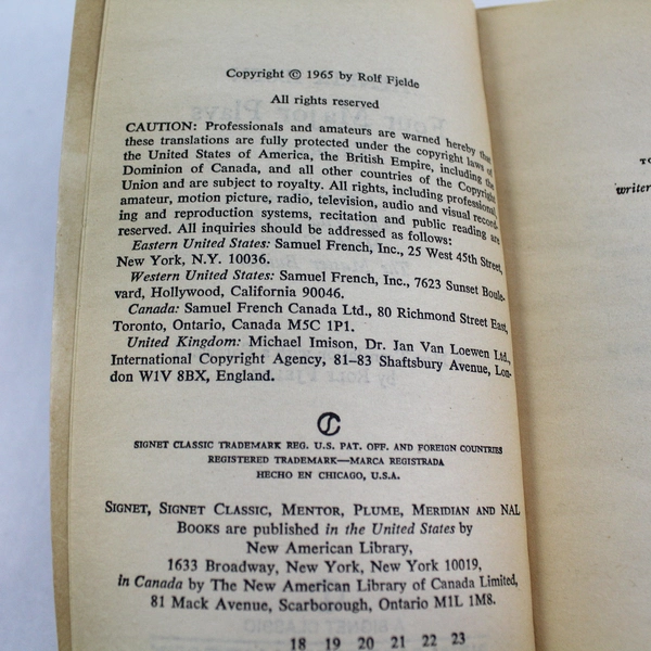Ibsen Four Major Plays Vol I Signet Classic Paperback Rolf Fjelde 1965