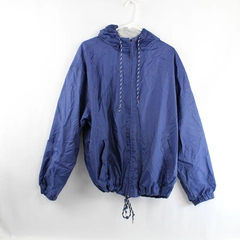 Vintage Eagle Ridge Sport Windbreaker Jacket Women's Size Lg Blue Drawstring