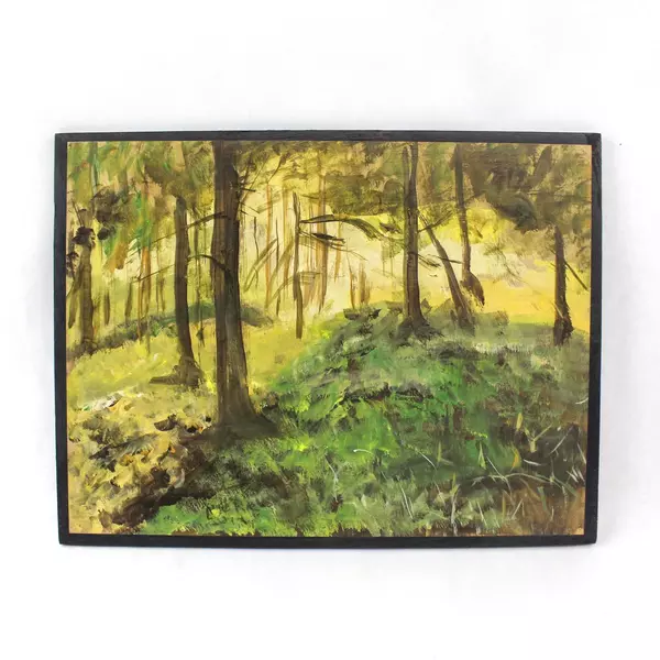 Acrylic Painting by Mary Rash Forest Getaway Wall Art Decor 9.5"x12.5"