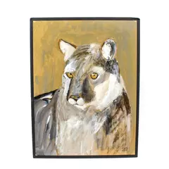 Acrylic Painting Mountain Lion by Mary Rash 2014 Signed McMinnville Art