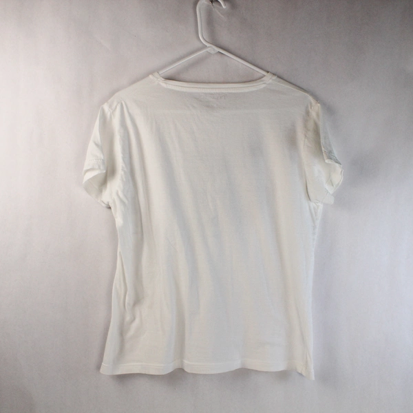 Del Sol Disney I Heart Mickey Tee Shirt Women's Large White Pre-Owned Stains