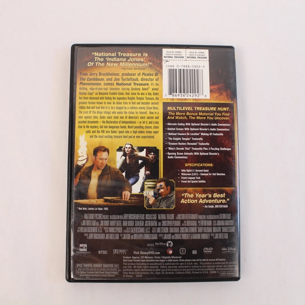 National Treasure DVD 2004 Widescreen Nicolas Cage Disney Pre-Owned As-Is