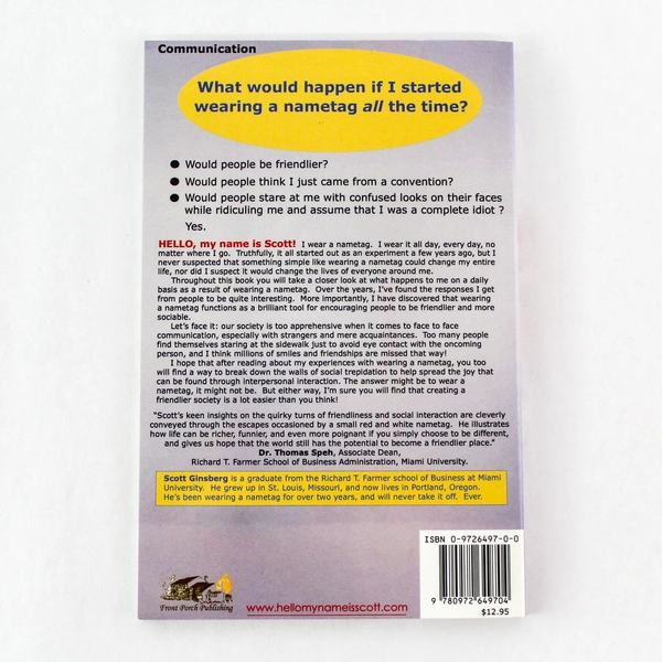 Hello My Name Is Scott by Scott Ginsberg Very Good Condition Book