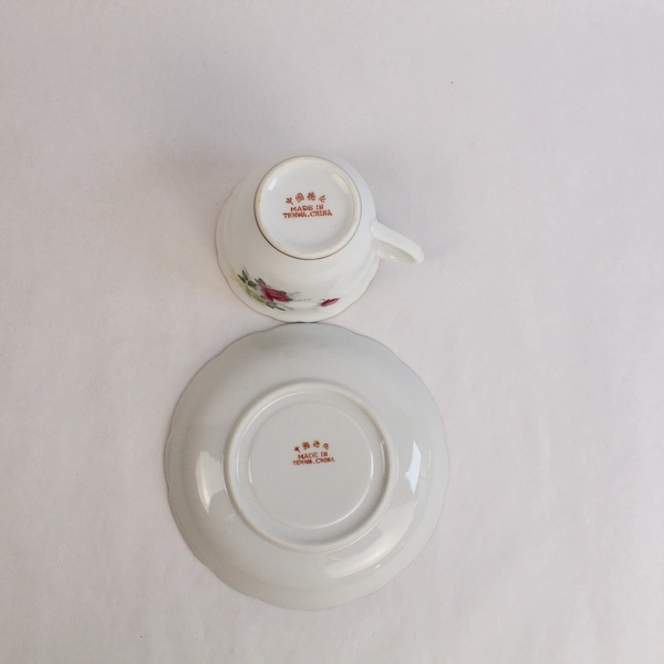 Lot of Vintage Pink Rose Teacup & Saucer Set - Pre-owned, Character & Charm