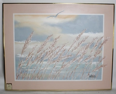 Original Lee Reynolds Pampas Grass Beach Oil Painting On Canvas Framed Signed