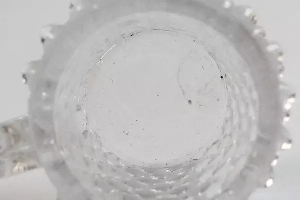 Antique OK Trade Mark Mini Clear Glass Candy Scoop Cup Hobnail 1.5"