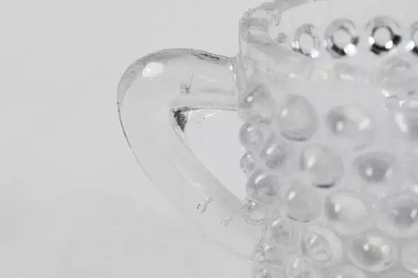 Antique OK Trade Mark Mini Clear Glass Candy Scoop Cup Hobnail 1.5"