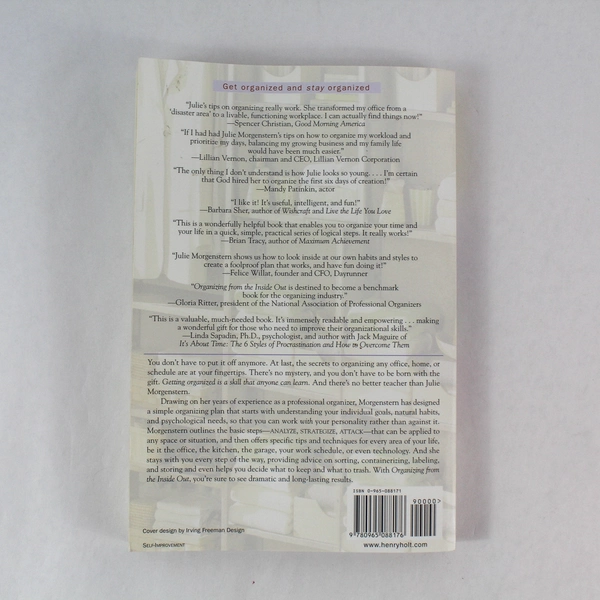 Organizing Your Life From The Inside Out by Julie Morgenstern 1st Ed. 1998