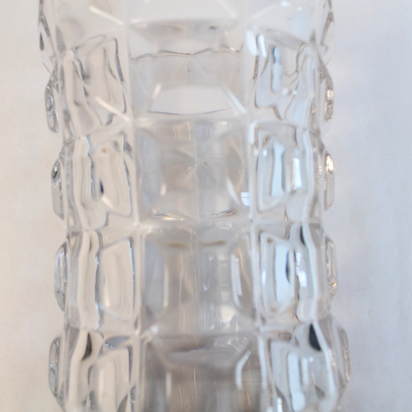Duncan George Glass Vase 6" Tall EAPG Block Pattern Pre-Owned with Chip