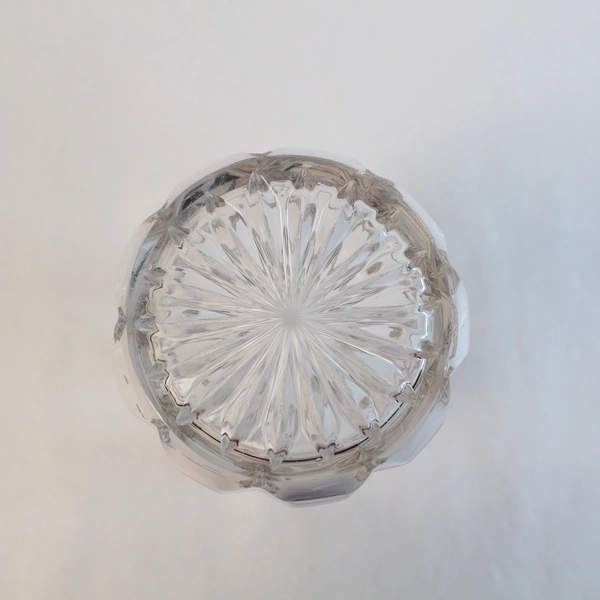 Duncan George Glass Vase 6" Tall EAPG Block Pattern Pre-Owned with Chip