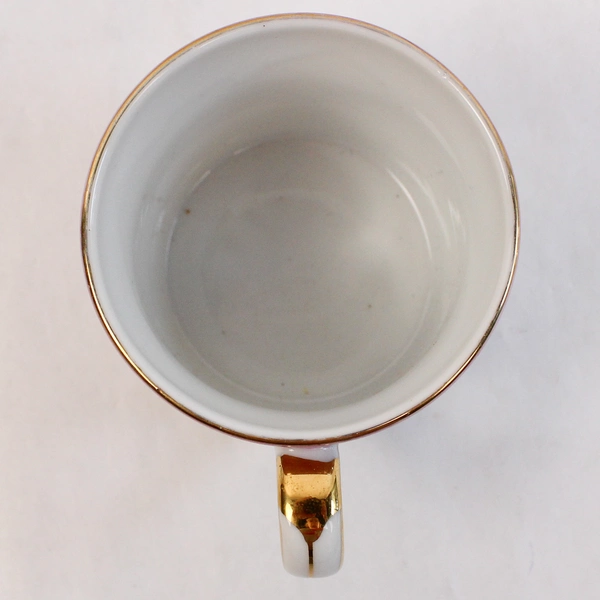 Noritake Hand Painted Child's Mug Birthday Design Pink Gold Japan 2.5"