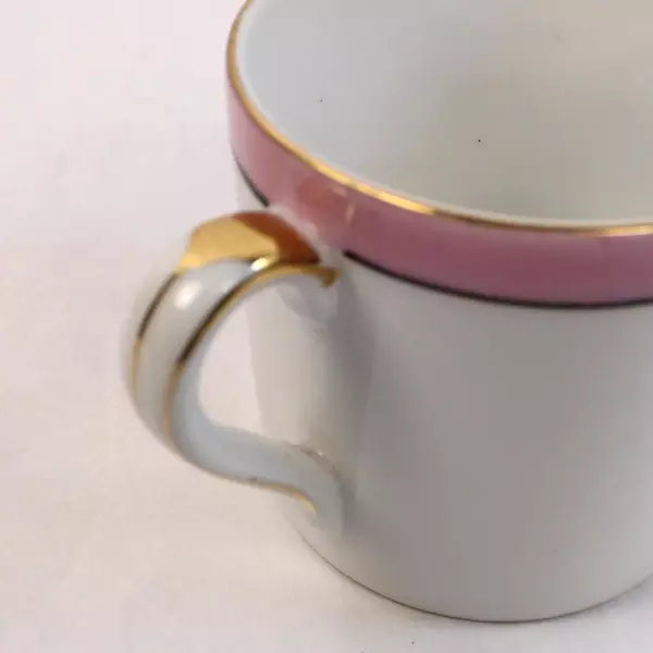 Noritake Hand Painted Child's Mug Birthday Design Pink Gold Japan 2.5"