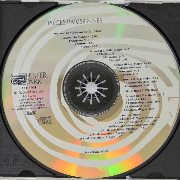 Marie Bigot Pièces Parisiennes CD Hester Park Music Pre-Owned Untested