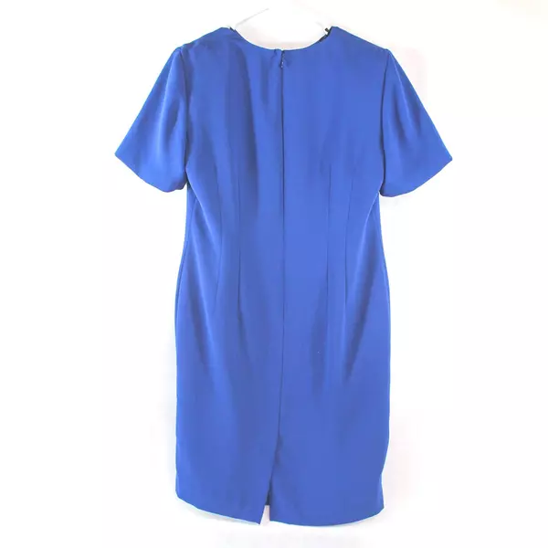 Worthington Women's 8P Petite Blue A-Line Dress Short Sleeve Good Condition