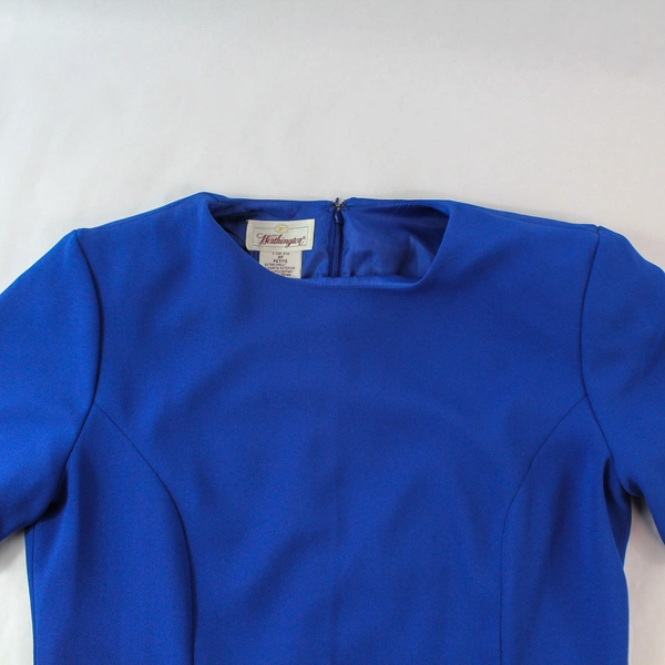 Worthington Women's 8P Petite Blue A-Line Dress Short Sleeve Good Condition