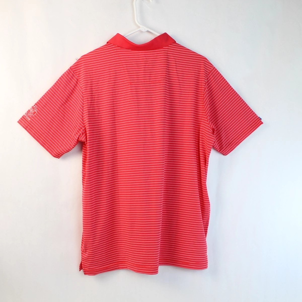Antigua Men's Polo Shirt Red White Stripes Michelbook Country Club Size L