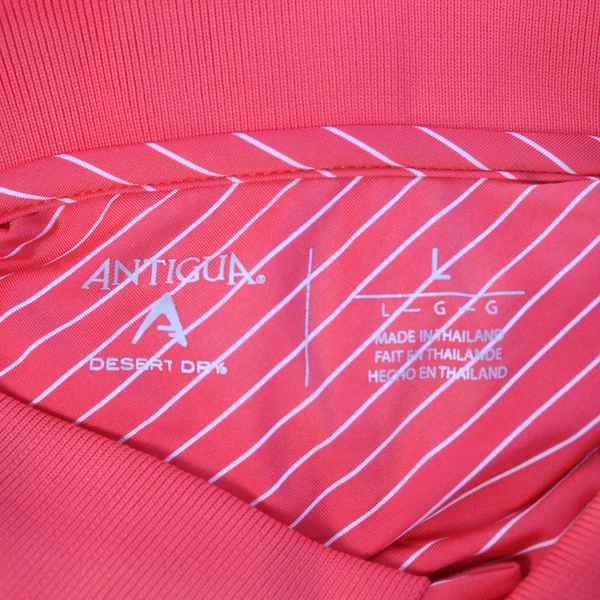 Antigua Men's Polo Shirt Red White Stripes Michelbook Country Club Size L