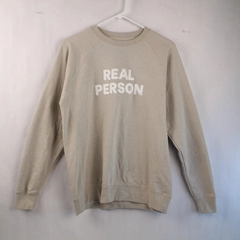 Independent Trading Co. Women's Small Taupe "REAL PERSON" Sweatshirt