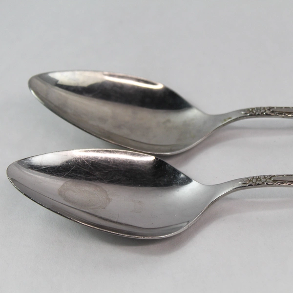 Two Vintage Oneida Community Stainless Northland Love Story Serving Spoon 8.5 in