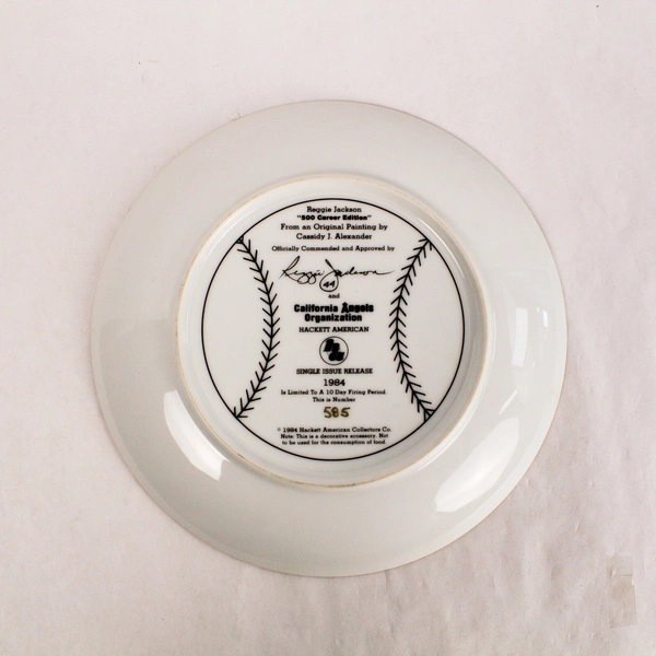 1984 Reggie Jackson Angels Hackett Plate 500 Career Edition #585 Vintage