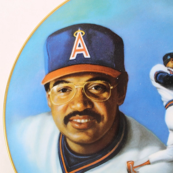 1984 Reggie Jackson Angels Hackett Plate 500 Career Edition #585 Vintage