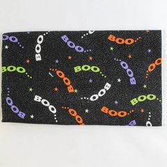 Jo Ann Fabric Halloween Boo Sparkle Black 1 Yard Pre-Owned Craft Panel