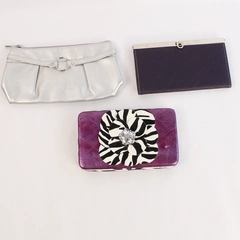 Lot of 3 Women's Accessories Clutch Wallets & Makeup Bag Lancome Purple