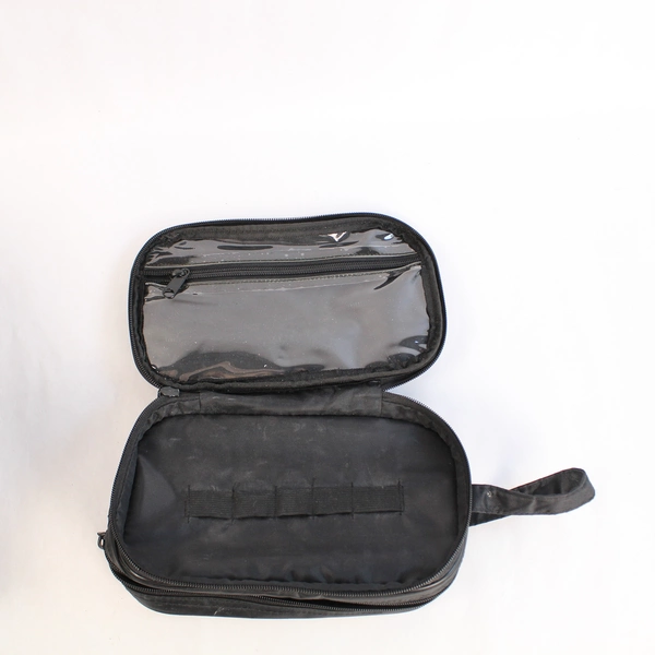 Lot of 3 Men's Black Travel Toiletry Bags - Multipurpose Pouches Set