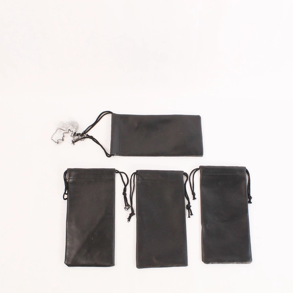 Lot of 7 Black Eyeglass Storage Bags with Drawstring - Good Condition