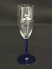Spirit Mountain Casino Champagne Flute Cristal D'Arques Blue Stem 8.25"
