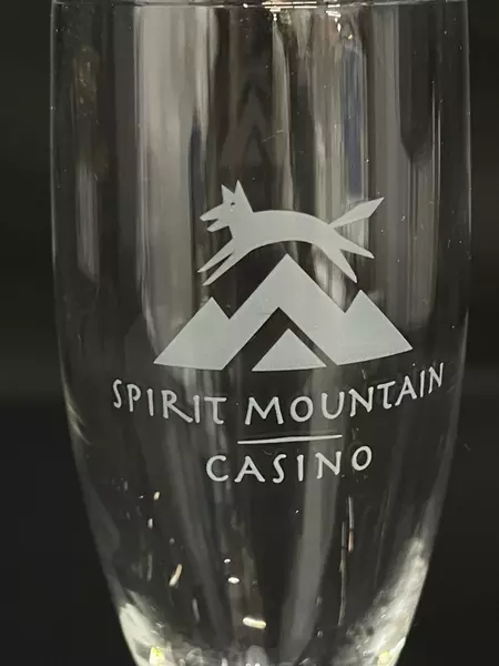 Spirit Mountain Casino Champagne Flute Cristal D'Arques Blue Stem 8.25"