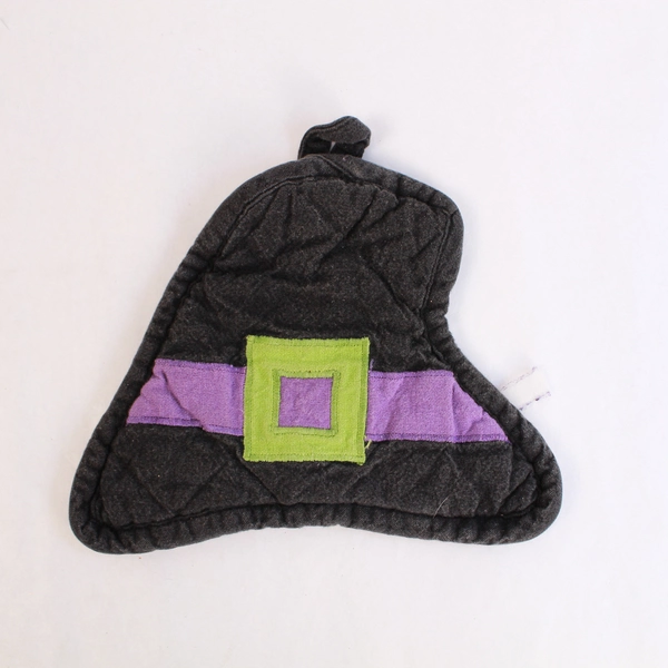 Lot of 3 Halloween Potholders Witch Hat & Ghost Kitchen Decor - Pre-Owned