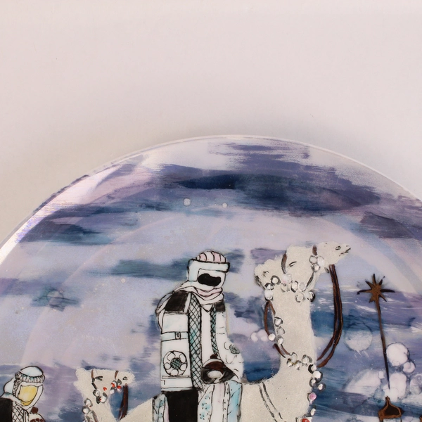 Handmade 3 Wise Men Decorative Plate Christmas Wall Art - Pre-Owned, Unique