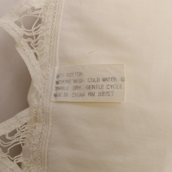 Vintage Daniel Cleary White Laced Pillow Square Embroidered Purple Flower Design