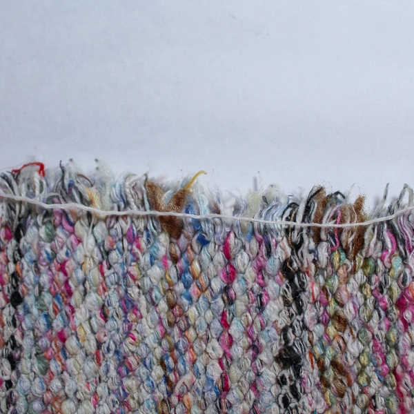 Woven Boho Accent Rug in Cream Black Pink Blue - 29.25"x22.5" - Pre-Owned