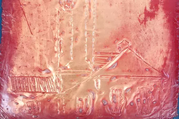 Decorative Fused Glass Plate Blue Border Square 13.5 x 13.5 Wall Decor 