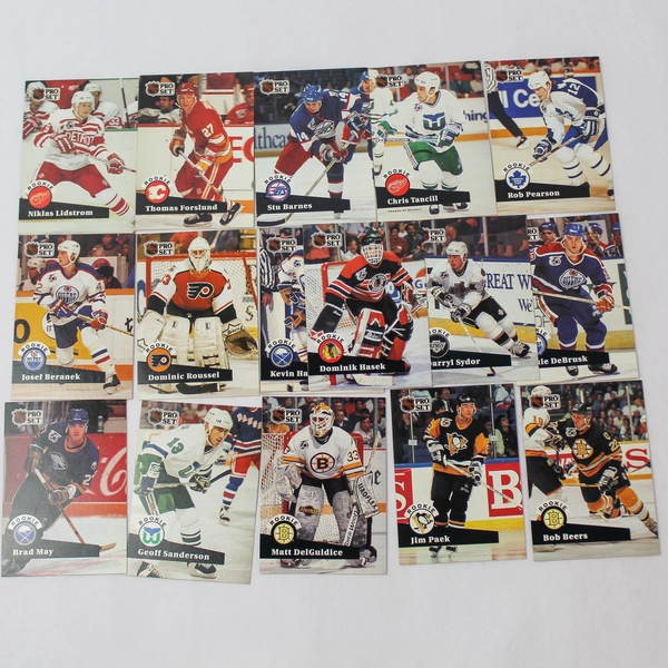 Lot of 66 NHLPA 1991 Pro Set Rookie Hockey Cards - Stars, HOF & Commons
