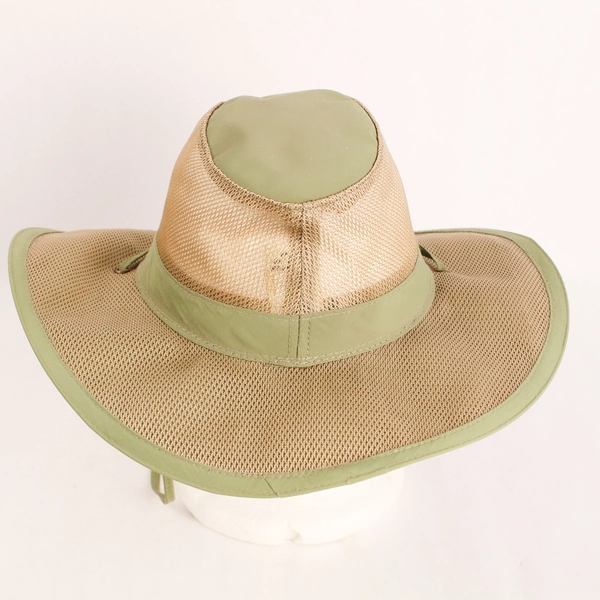 Magellan Olive Green Mesh Sun Bucket Hat Adult Medium Drawstring Pre-Owned