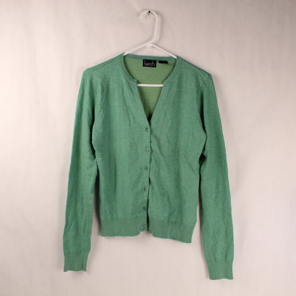 Kersh Mint Green Button Front Cardigan Women's 1X Plus Pre-Owned Stains
