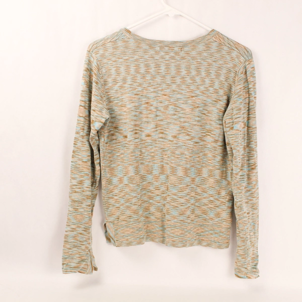 Apostrophe Women's Size S Blue Beige Green Heathered Button Cardigan