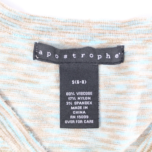 Apostrophe Women's Size S Blue Beige Green Heathered Button Cardigan