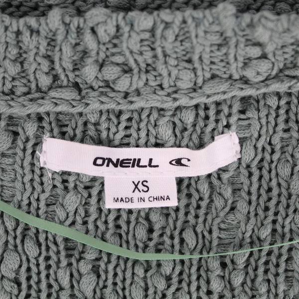 O'Neill Olive Green V-Neck Chunky Knit Sweater Women's XS Cotton Pre-Owned
