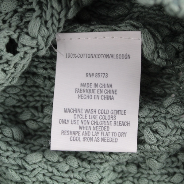 O'Neill Olive Green V-Neck Chunky Knit Sweater Women's XS Cotton Pre-Owned