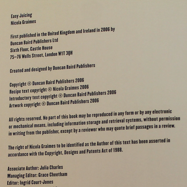 Easy Juicing by Nicola Graimes 2006 Paperback Book - Good Condition