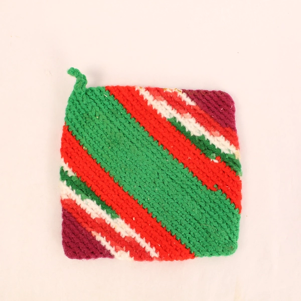 Lot of 4 Vintage Handmade Crocheted Hot Pads Pot Holders - Stained Decor