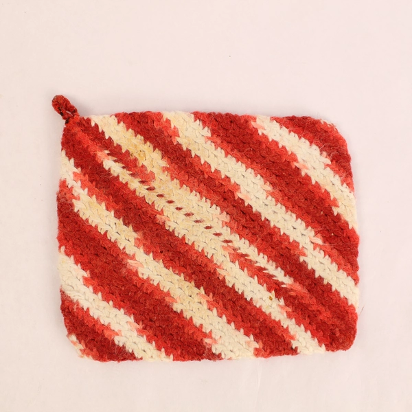 Lot of 4 Vintage Handmade Crocheted Hot Pads Pot Holders - Stained Decor