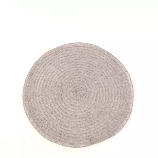 Set of 4 Gray Woven Wicker Round Placemats for Summer Dining - Good Condition