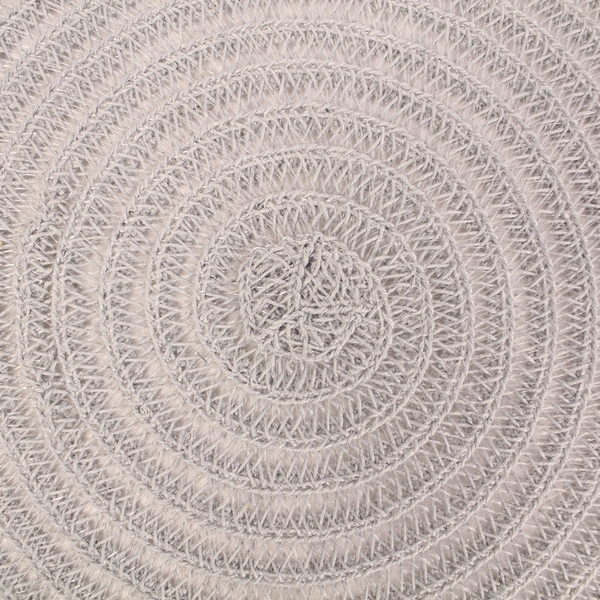 Set of 4 Gray Woven Wicker Round Placemats for Summer Dining - Good Condition